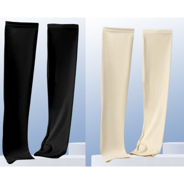 2 par nye Ice Silk cykelarmærmer Sort + abrikos