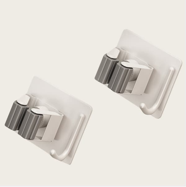 Gunmetal Mopphållare - Säker och stilren förvaring (2-pack) White White