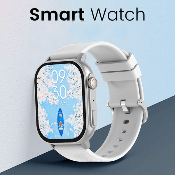 IP67 vandtæt 2,04" HD Touch Screen Smart Watch Sølv