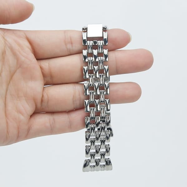 Urrem i rustfrit stål med diamanter og fem led Silver Silver