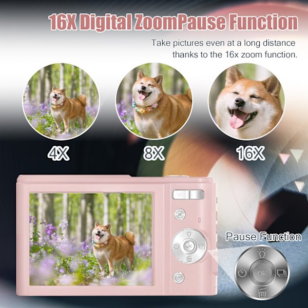 INF Digitalkamera 1080P 48 Megapixel 16x zoom Silver