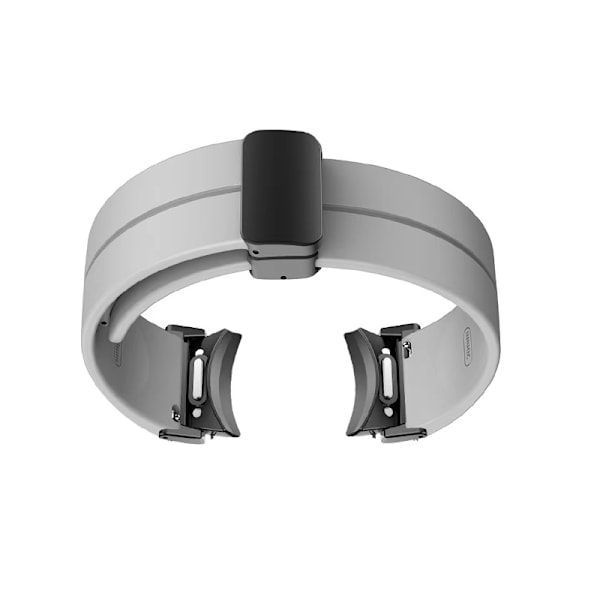 20 mm silikon urrem med sort spænde Grå