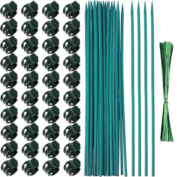 Plantestøttepæle Kit - 38cm, 20 pæle, 40 clips