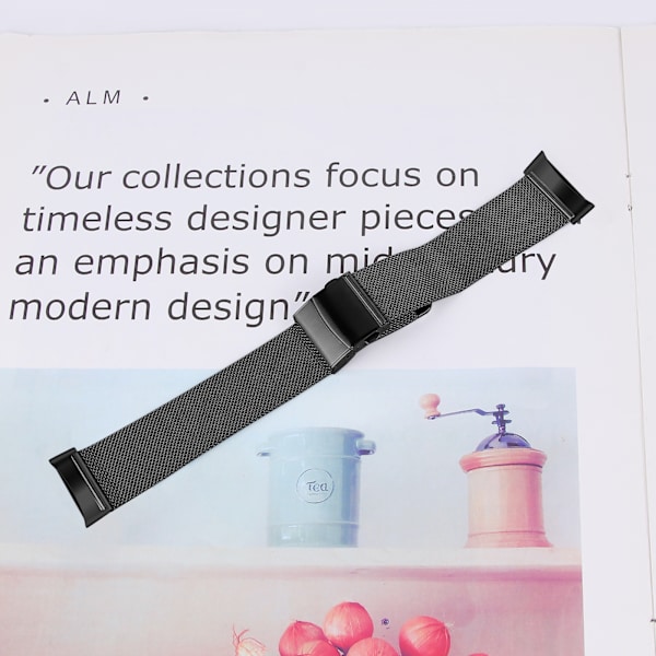 Klockarmband i Rostfritt Stål för Fitbit Charge5/6 Svart