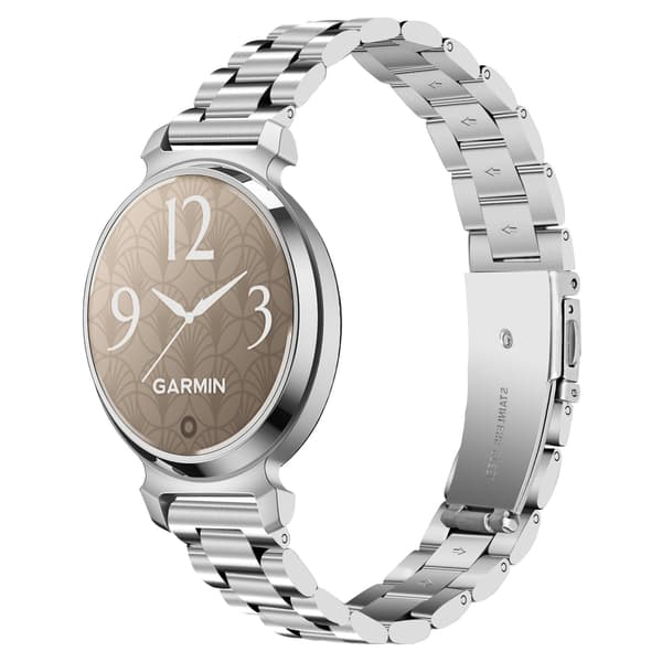 Rustfrit stål tre-perle urrem kompatibel med Garmin Lily 2 - 14mm Silver Silver