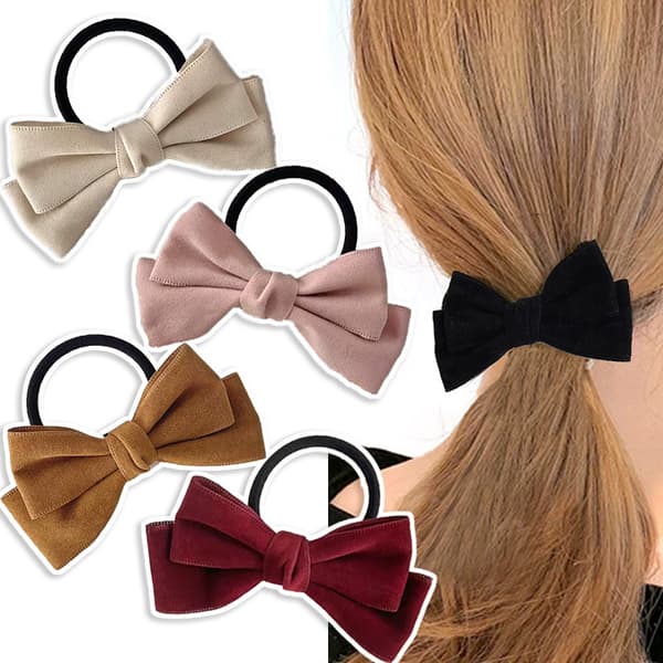 Chic Bowknot Hårelastikker - Sæt med 2 alsidige hårtilbehør Black Black