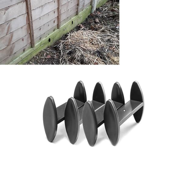 4-pak clips til hegnspaneler og afstandsholdere i sort rustfrit stål, U-formet fastgørelse for 46mm brædder og grusbrædder, stabiliserer og begrænser