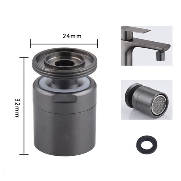 Vandhanelufter indvendig gevindlufter 24 mm Grey Grey