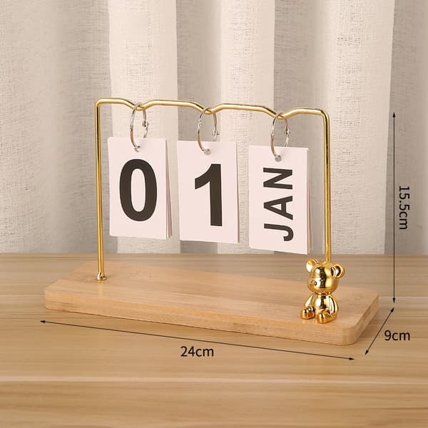 Modern Minimalistisk Metall Ornament Evighetskalender Yellow Yellow