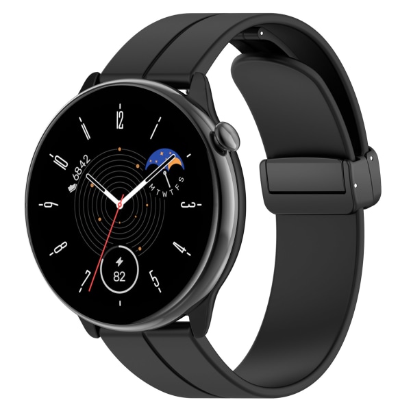 Urrem magnetisk spænde silikone Samsung Galaxy Watch 3 45 mm/Gear S3 Classic, Frontier, Huawei Watch Buds/GT Runner/GT2 Sort 22 mm