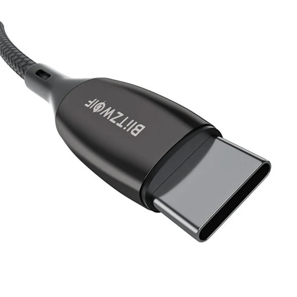 USB-C–USB-C-kaapeli BlitzWolf BW-TC23, näytöllä, 100 W, 1,8 m (musta)