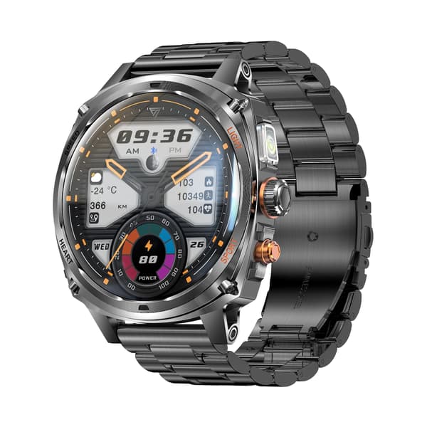 Multifunktionell Smartwatch med Bluetooth-samtal, Hälsomätning och Anpassningsbara Urtavlor - Svart