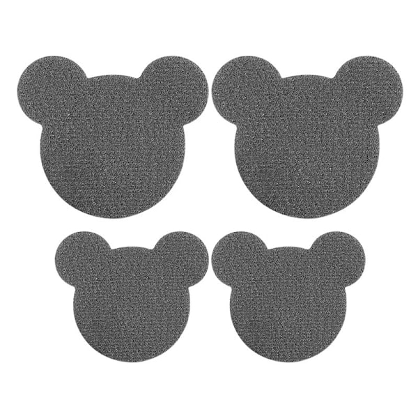 Teddy Bear Shoe Patch Kit - 8 lappar (4 stora, 4 medelstora) Mörkgrå