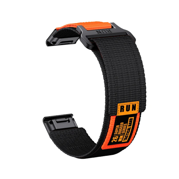 Garmin Fenix 8 Nylon Vævet Rem Sort 26 mm