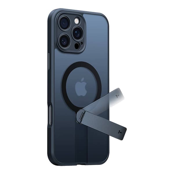 Torras Pstand Spin -kotelo iPhone 16 Pro:lle (musta)