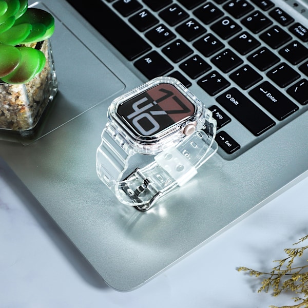 Läpinäkyvä TPU-suojaus Apple Watchille - Integroitu ranneke 46 mm:lle