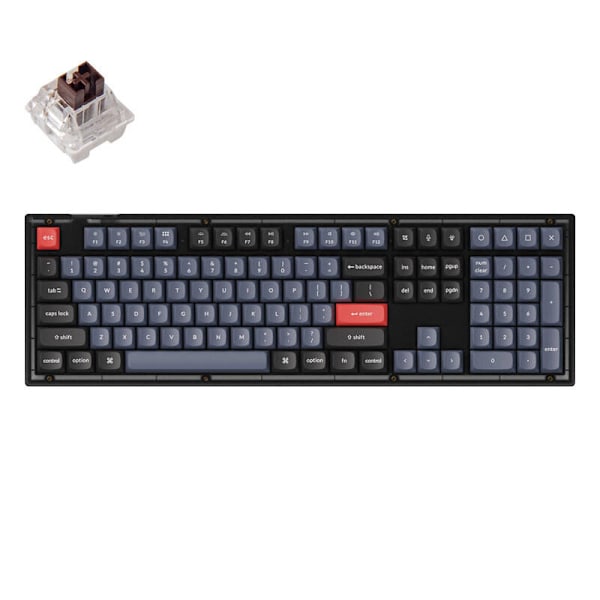 Keychron V6 QMK/VIA RGB Nuppi Ruskea Switch mekaaninen näppäimistö (musta)