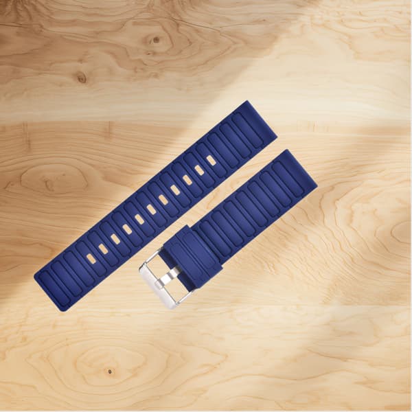 22 mm silikonrem med bølgemønster til Galaxy Watch7/FE/4/5/6 Blue Blue