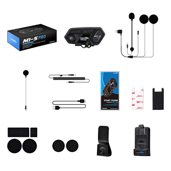 Fodsports M1-S Pro motorcykel intercom (svart)