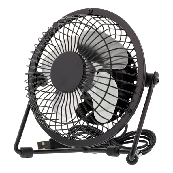 USB fan, 10cm, table model, 1x USB Type A ma, black