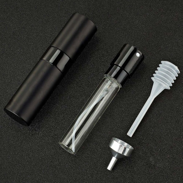 Liten refill sprayflaska för parfym 8 ml Svart