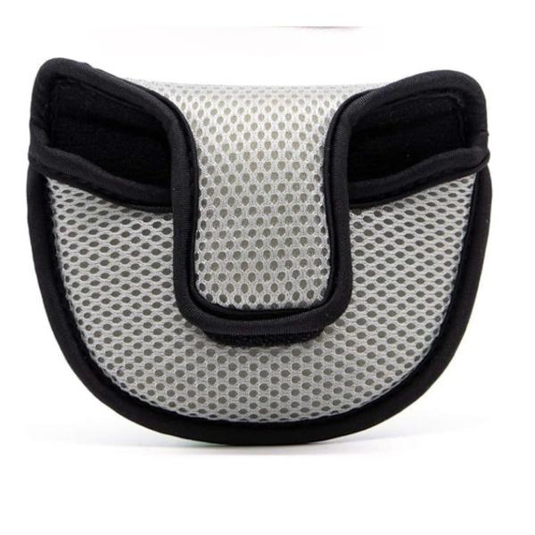 Mesh Semicircle Golf Putter Head Cover - Breathable Nylon Mesh Putter Protector Gray Gray