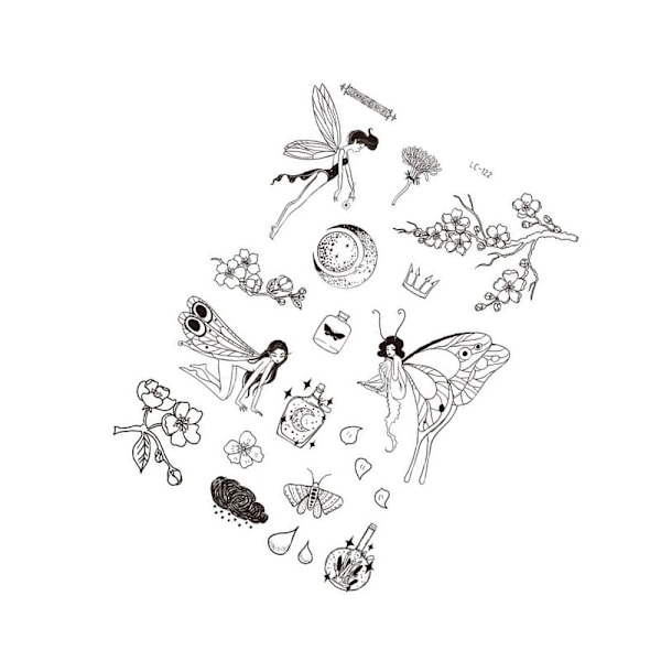 Tillfälliga tatueringsdekaler (5-pack) model 1