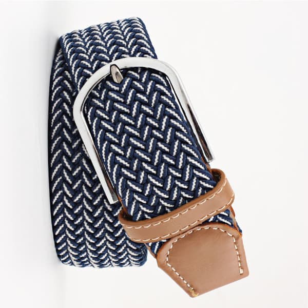 Elastisk webbælte - 107 cm White + Blue White + Blue