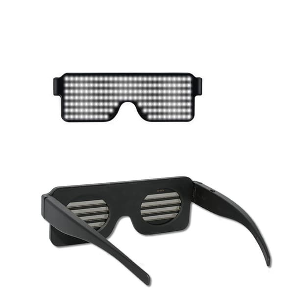 USB-genopladelige LED-lysende briller med 10 dynamiske mønstre til fester White White