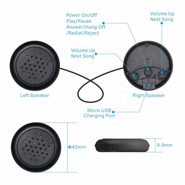 INF Sovhörlurar / sovmask med Bluetooth-hörlurar Svart Svart