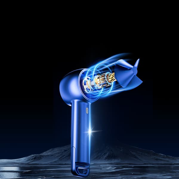 Digital Display Handhållen Turbo Fläkt Blue Blue