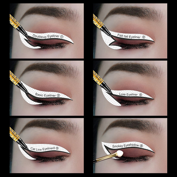 Ammattimainen eyeliner stencil luomiväri leima pads meikkityökalu Valkoinen