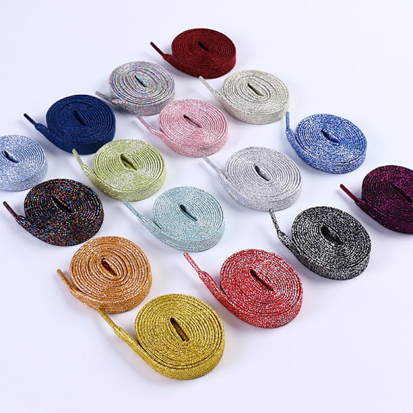 Skinnende snørebånd - 140 cm (1 par) MultiColor