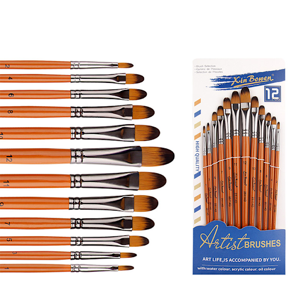 Gouache Paint Brush Set of 12 - HB-25114D