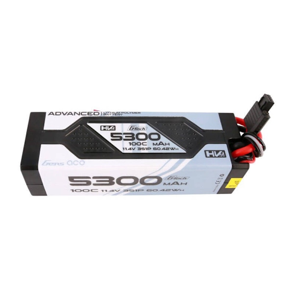 Gens ace Advanced G-Tech 5300mAh 11,4V 3S1P 100C HV bil Lipo batteripack Hardcase med Deans Plug