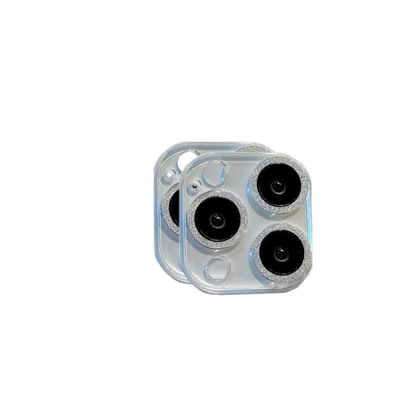 2-Pack Glitter Linsskydd (Silver) Kompatibelt med iPhone 17 Pro, Skydda din kameralins med stil