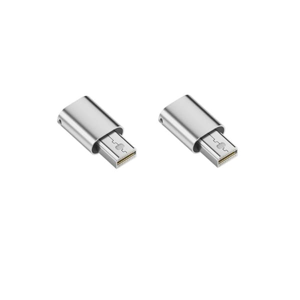 USB-C virtuaalinäyttöadapteri miniDP-emuloinnilla HDR-tuki etätyöihin ja GPU-passthrough, avainketju LED, alumiini hopea