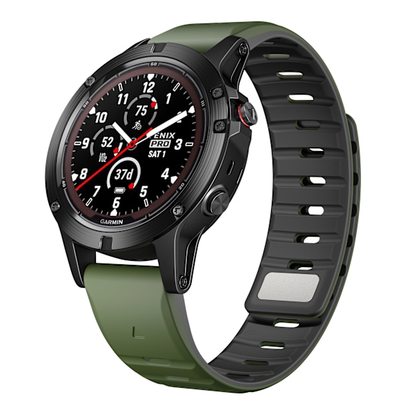 Garmin N54 Norman magnetisk urrem Sort + Grøn 22 mm