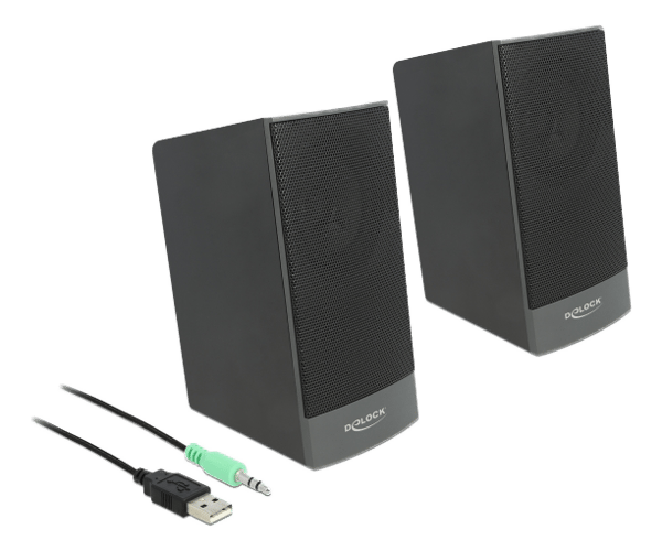Stereo 2.0 PC Speaker  3.5 mm stereo jack male USB powered
