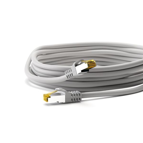 RJ45 patchkabel S/FTP (PiMF), 500 MHz, med CAT 7 råkabel, grå, 5 m