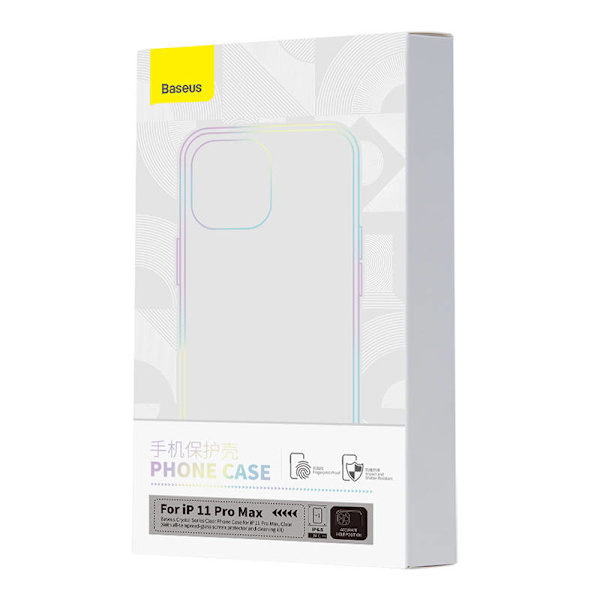Fodral Baseus Crystal Series för iPhone 11 pro max (klar) + härdat glas + rengöringskit