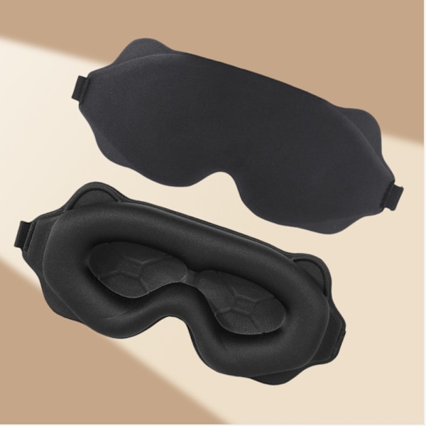 3D Konturformad Mörkläggande Sovmask för Resor och Vila Svart