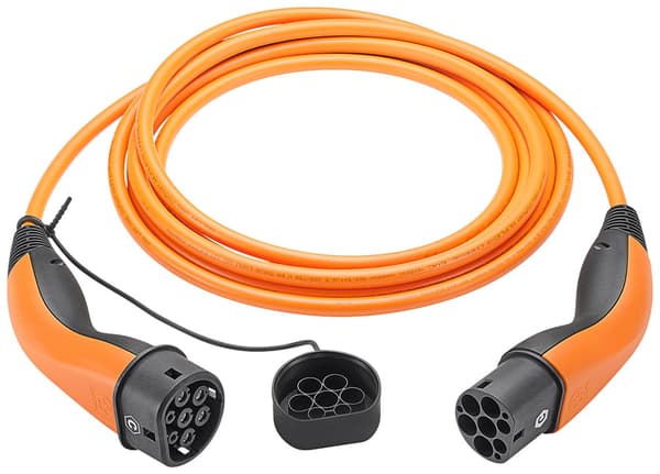 Laddkabel Typ 2, upp till 22 kW, 10 m, orange