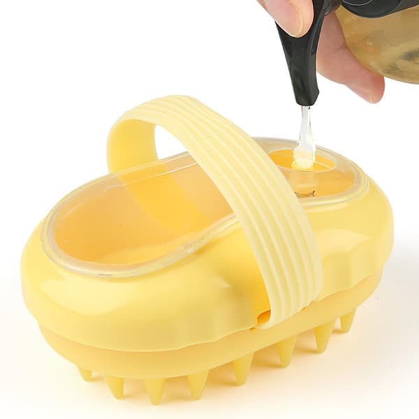 Væskedispenserende shampoo børste - hovedbundsmassage og eksfolierende badebørste Yellow Yellow