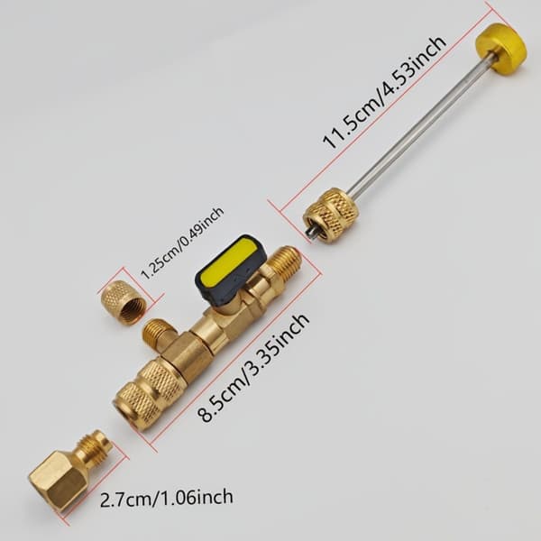 Ventilkerneudtagningsværktøj til klimaanlæg med R410/32-adapter, magnetisk base og justerbart greb til service i hjemmet