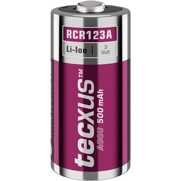 RCR123 genopladeligt batteri - 500 mAh, 1 stk. i æske