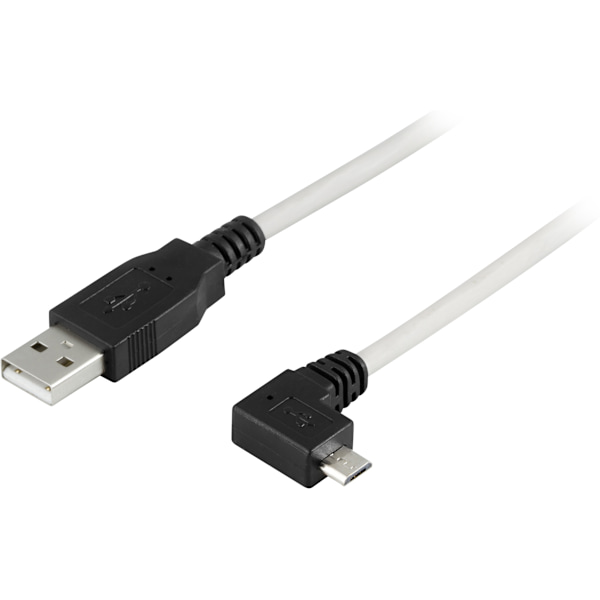 USB 2.0 type A to right-angled Micro-B USB, 5-pin, 2m