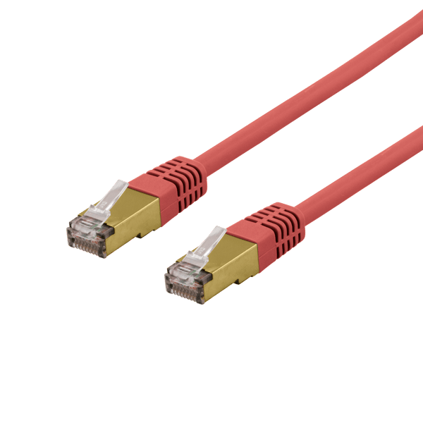S/FTP Cat6a patch cable 1m 500MHz Deltacertified LSZH red