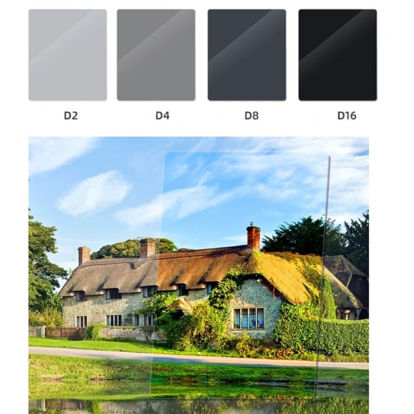 Fyrkantigt Full Color ND16-filter för kamera Grå Grå