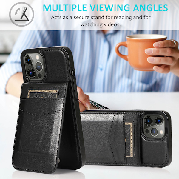 Flip Läder Kortplats Telefonfodral för Samsung Galaxy A70/A70S - Svart